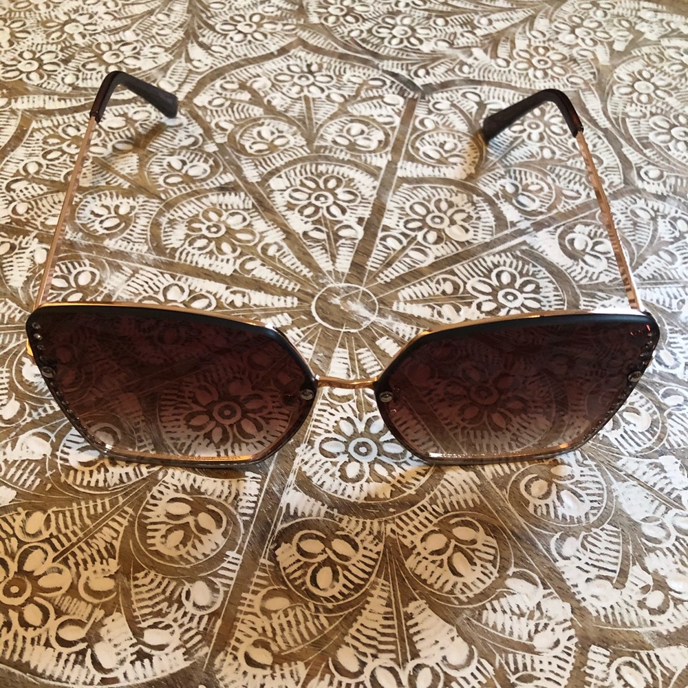 Brand New Brown & Gold Classy Bling Sunglasses - Picture 8 of 8
